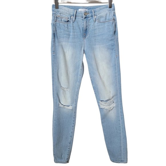 Good American Denim - Good American Distressed Light Wash Good Legs Skinny Jeans
